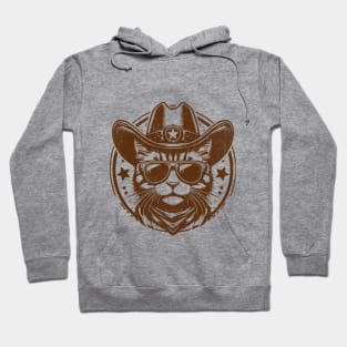 Cool Cat Cowboy Western T-shirt in Retro Style Hoodie